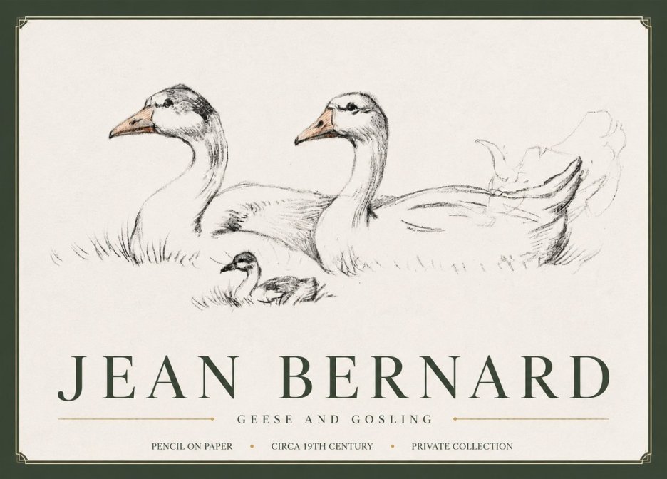 Jean Bernard Study of Geese No6 - Poster