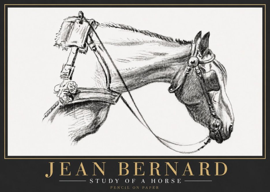 Jean Bernard Study of a Horse XVIII No6 - Poster