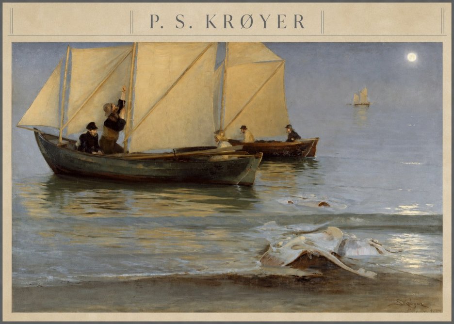 P.S. Krøyer A Ray Washed Ashore No2 - Poster