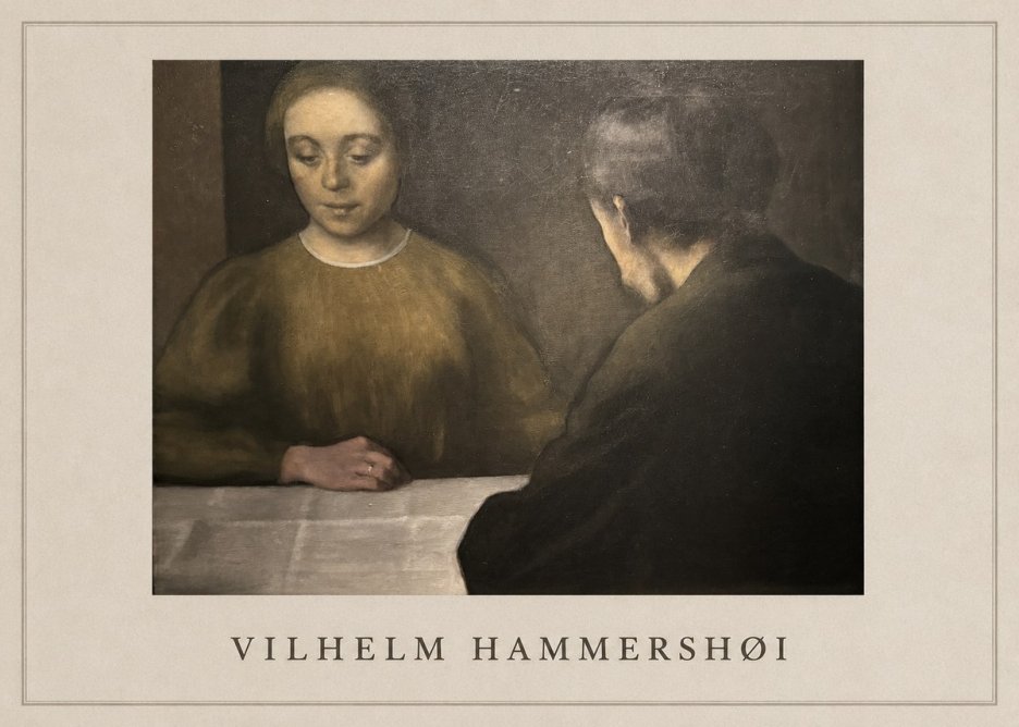 Vilhelm Hammershøi A Conversation No1 - Poster