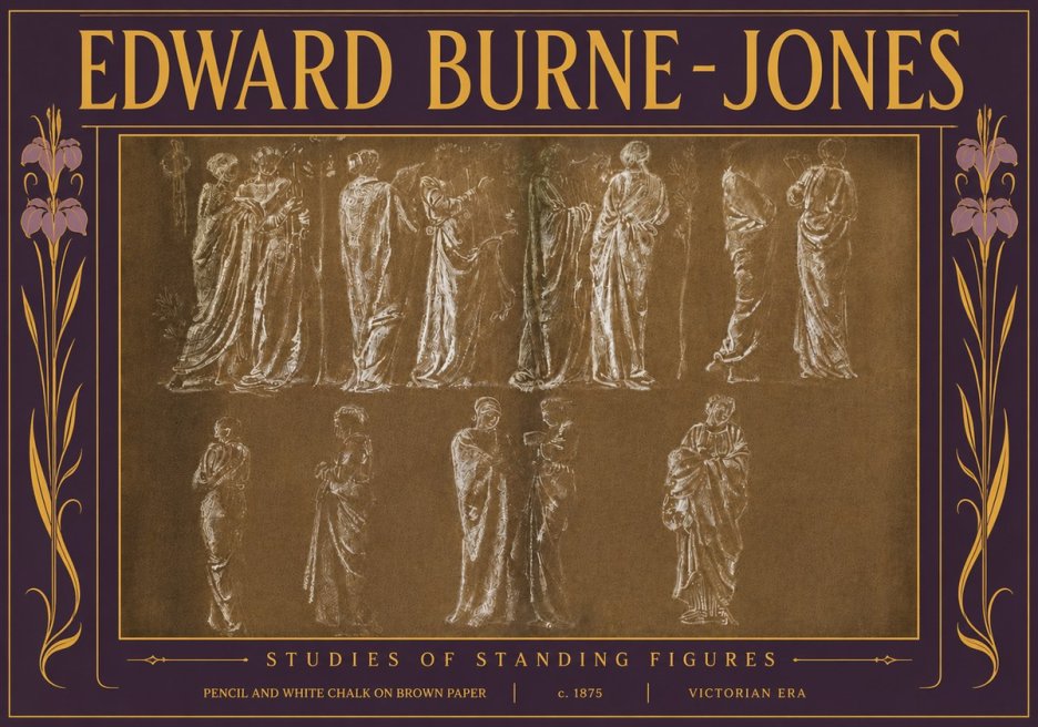 Edward Burne-Jones Studies of Standing Figures No5 - Poster