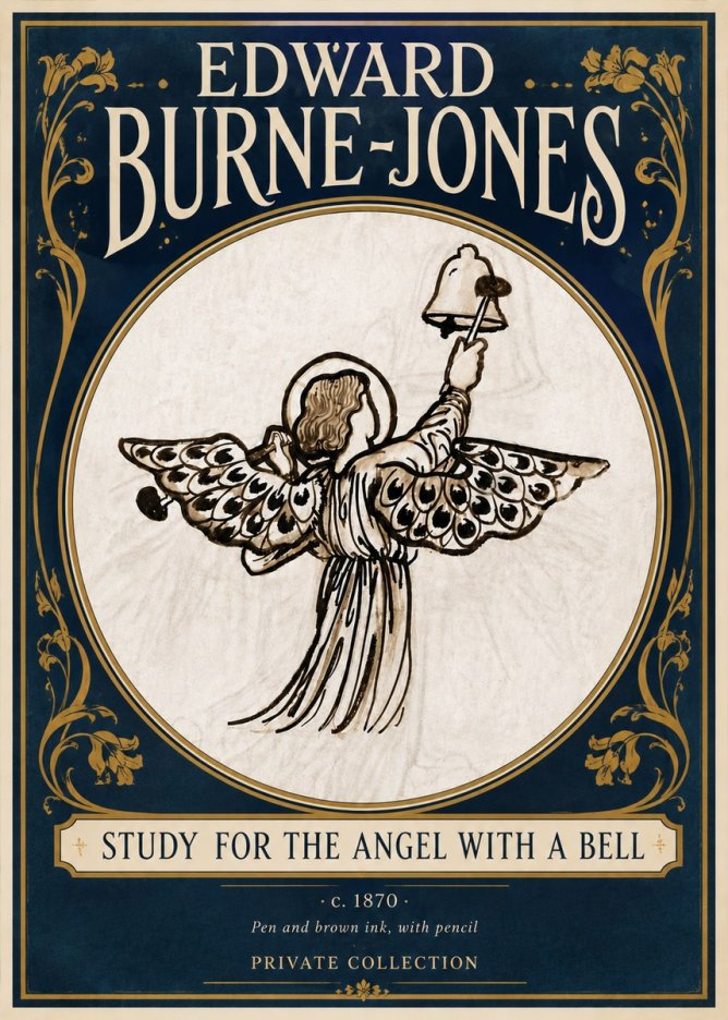 Edward Burne-Jones Study for the Angel with a Bell No5 - Poster