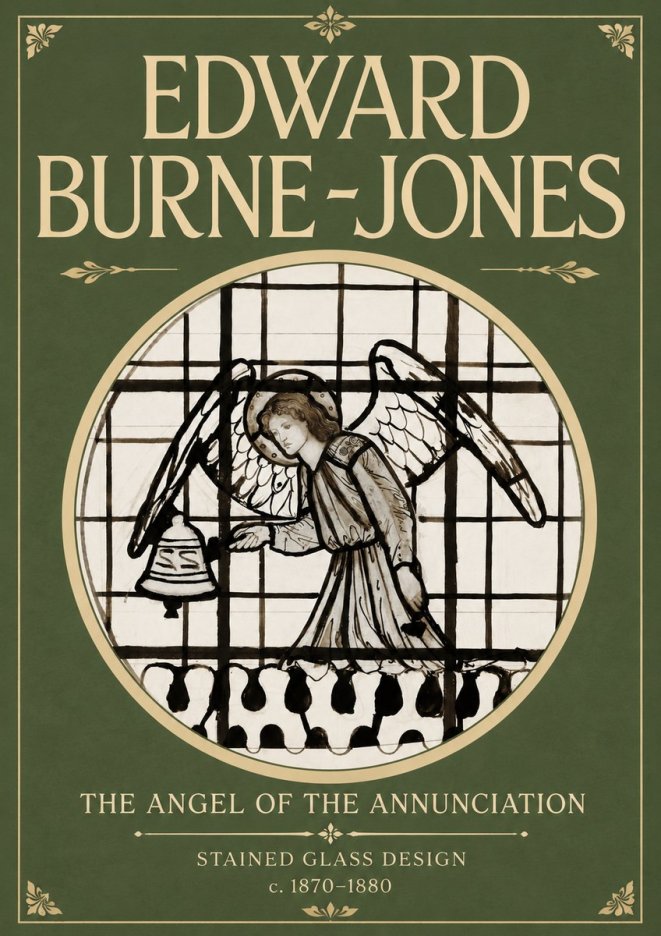 Edward Burne-Jones The Angel of the Annunciation (Stained Glass Design) No4 - Poster