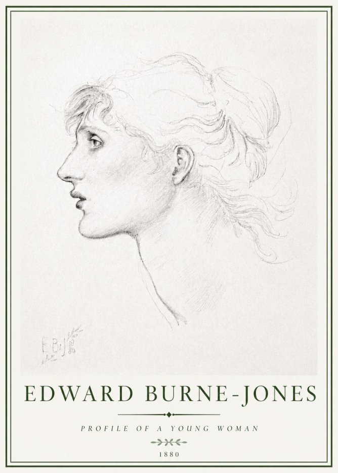 Edward Burne-Jones Profile of a Young Woman No4 - Poster