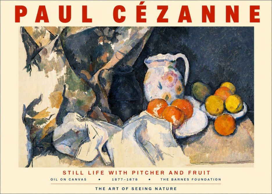 Paul Cézanne Still Life with Pitcher and Fruit No3 - Poster