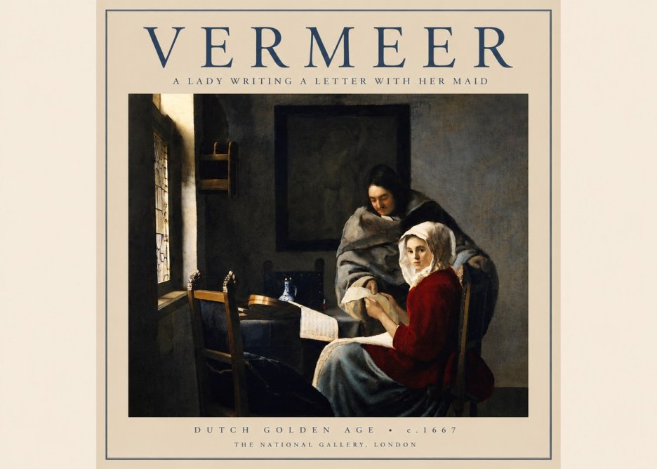 Vermeer A Lady Writing a Letter with Her Maid I No4 - Poster