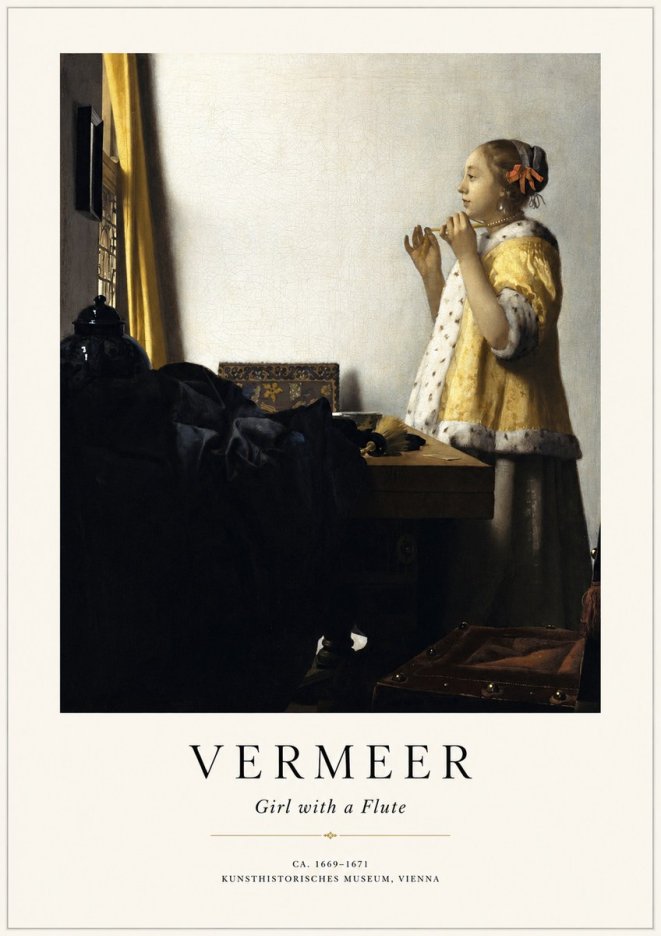 Vermeer Girl with a Flute No1 - Poster