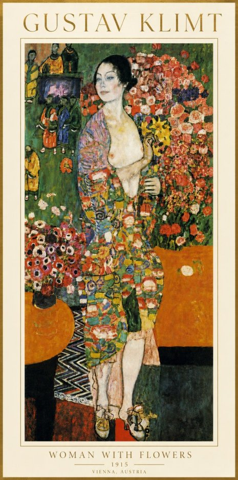 Klimt Woman with Flowers No4 - Poster