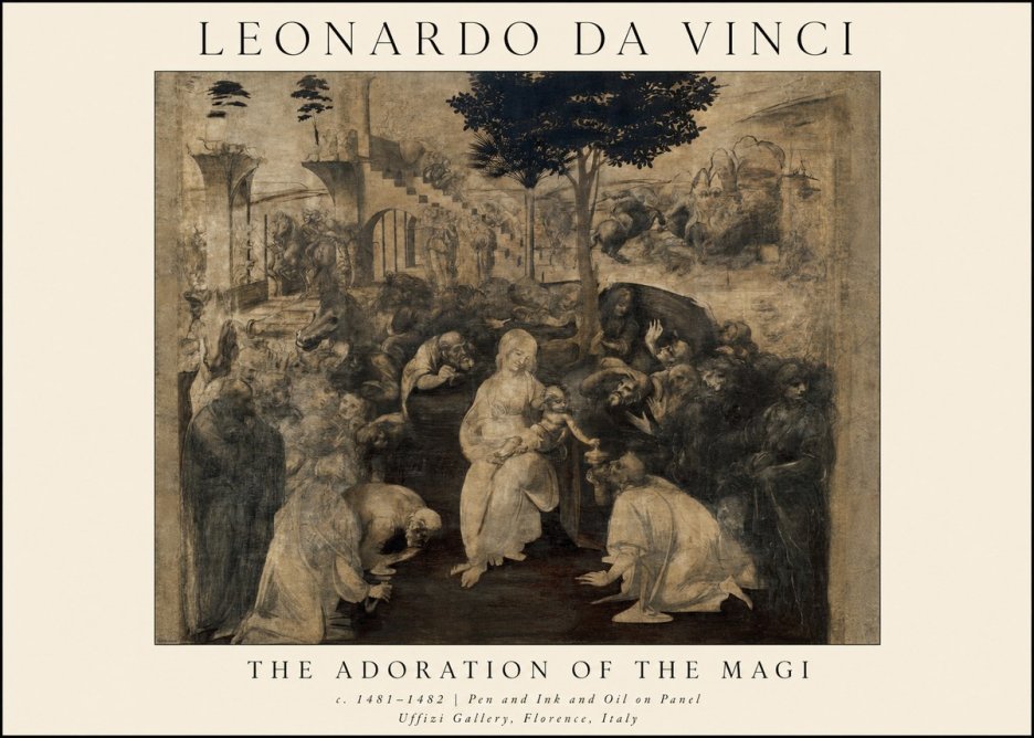 Leonardo da Vinci The Adoration of the Magi No1 - Poster