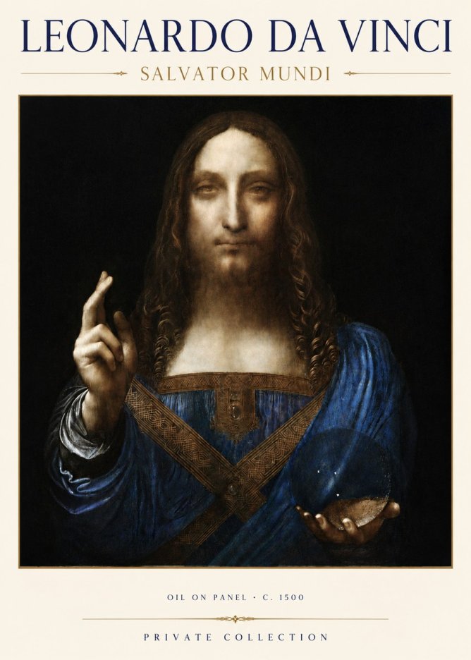 Leonardo da Vinci Salvator Mundi No3 - Poster