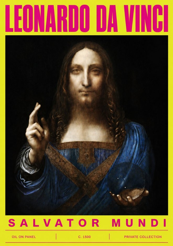 Leonardo da Vinci Salvator Mundi No5 - Poster