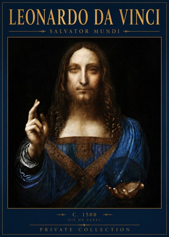 Leonardo da Vinci Salvator Mundi No6 - Poster