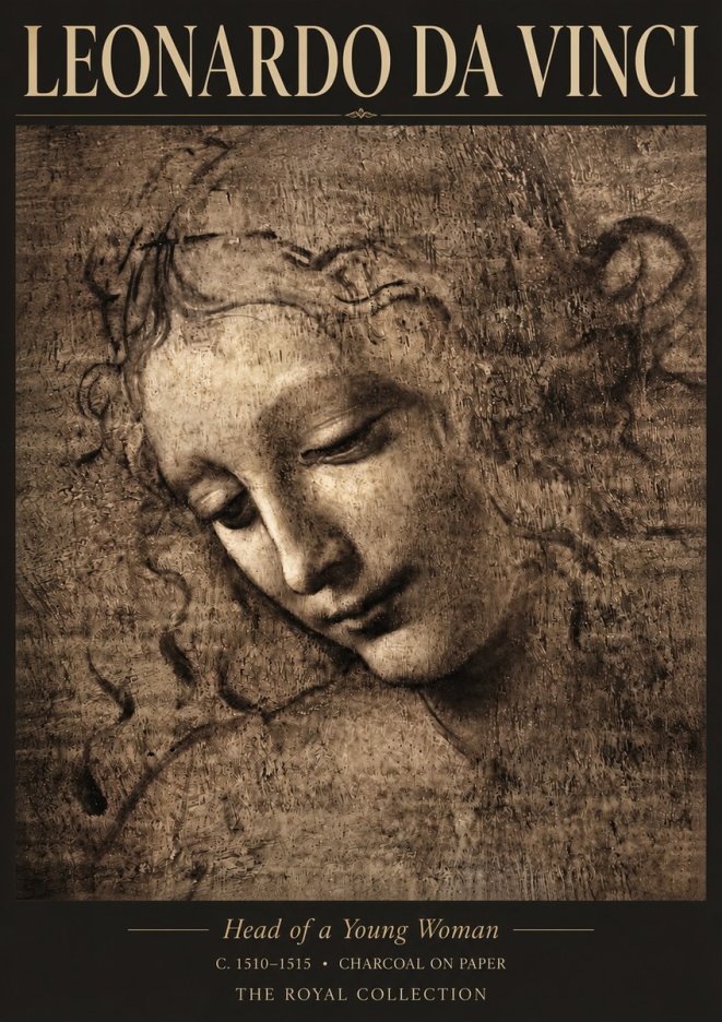 Leonardo da Vinci Head of a Young Woman II No3 - Poster
