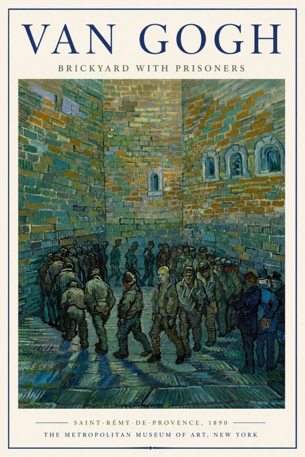 Van Gogh Brickyard with Prisoners No6 - Poster