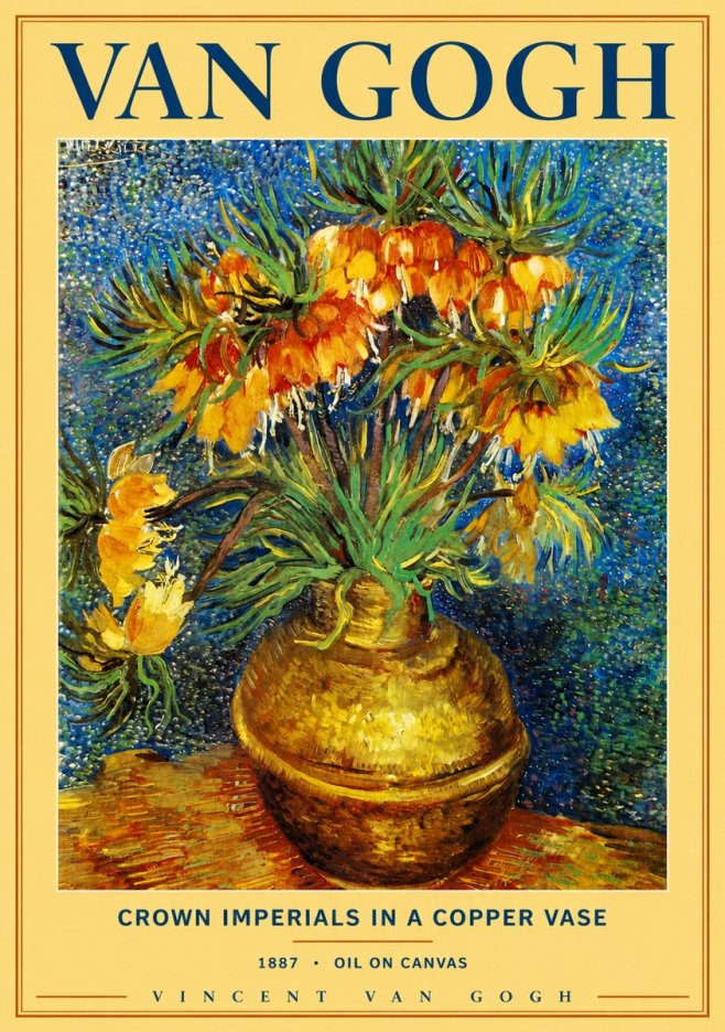 Van Gogh Crown Imperials in a Copper Vase No2 - Poster
