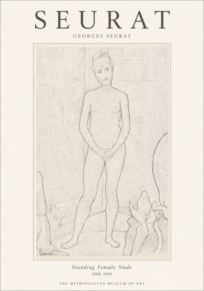 Seurat Standing Female Nude No1 - Poster