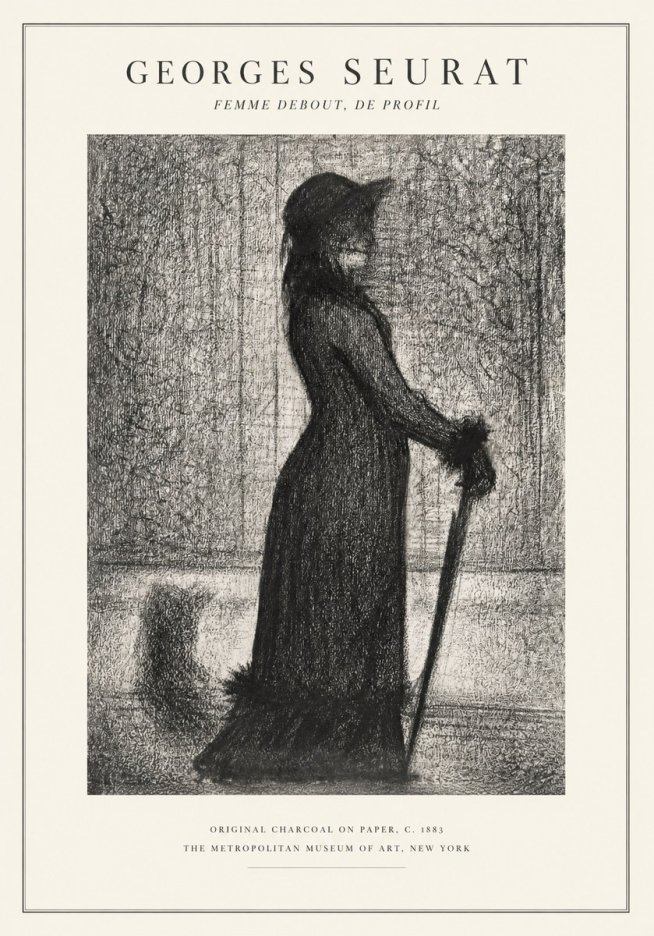 Seurat Femme Debout, De Profil No1 - Poster