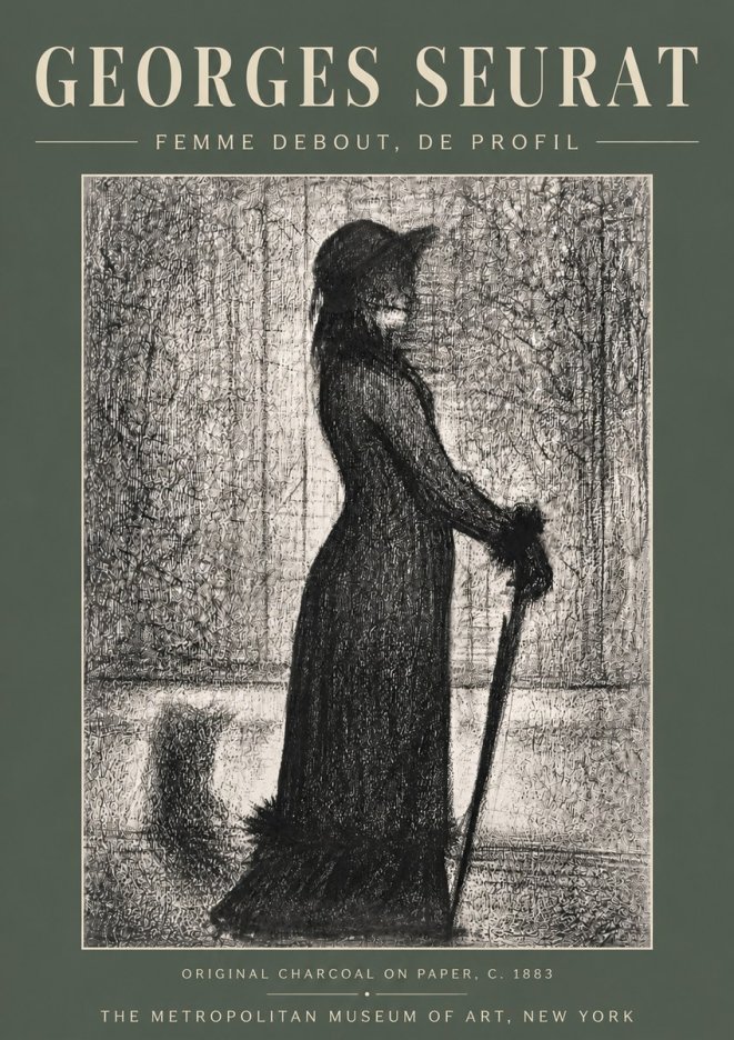 Seurat Femme Debout, De Profil No5 - Poster