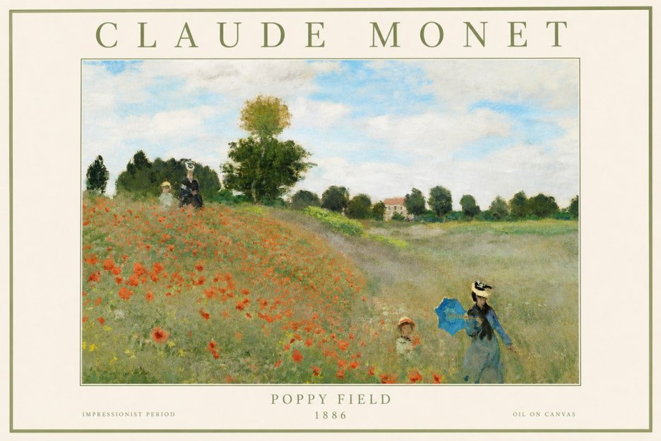 Monet Poppy Field No2 - Poster