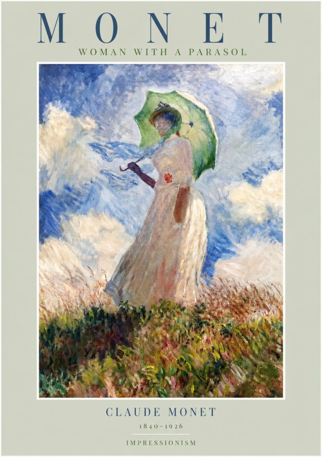 Monet Woman with a Parasol No4 - Poster
