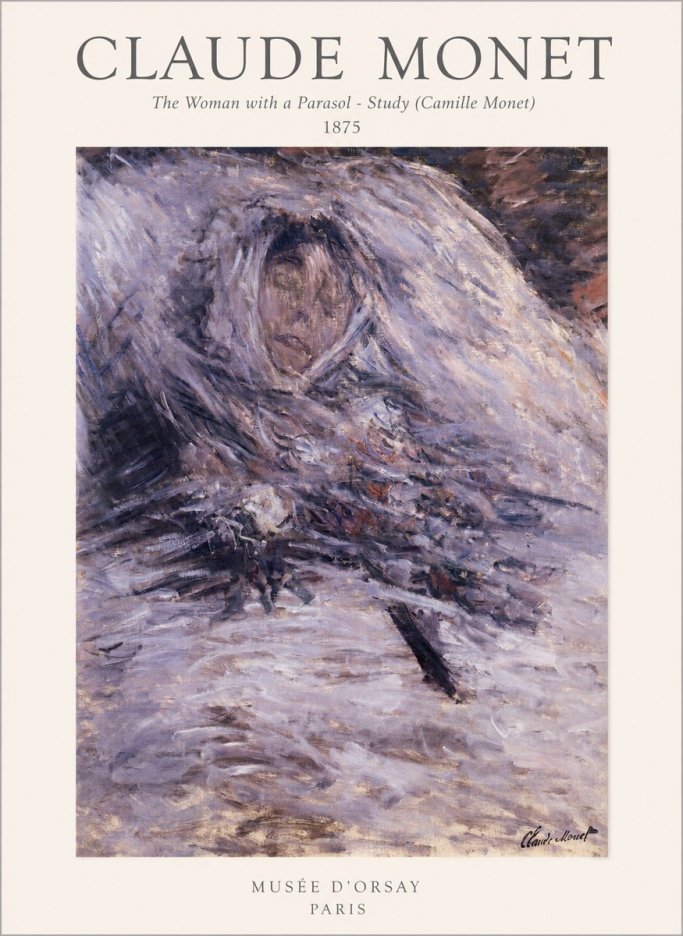 Monet The Woman with a Parasol - Study (Camille Monet) No1 - Poster