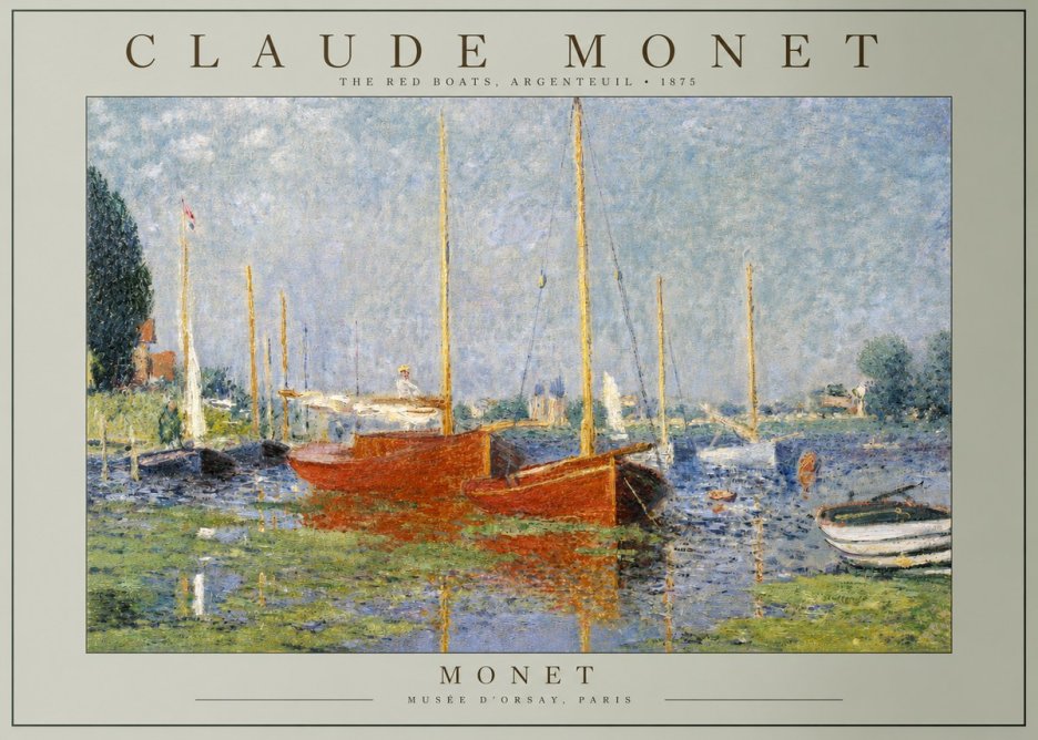 Monet The Red Boats, Argenteuil No2 - Poster
