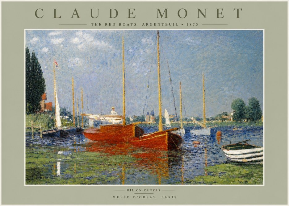 Monet The Red Boats, Argenteuil No6 - Poster