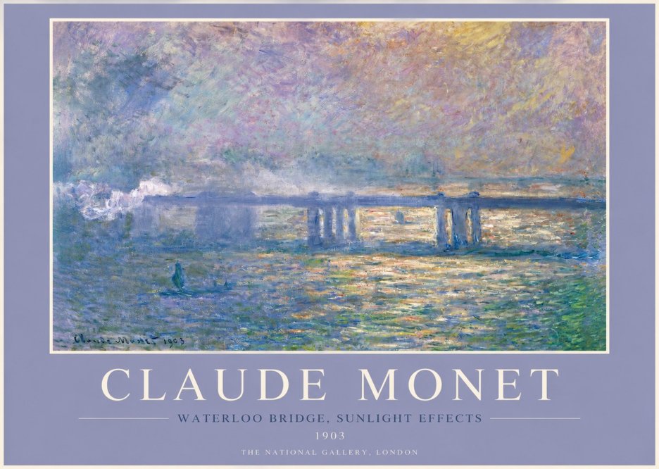 Monet Waterloo Bridge, Sunlight Effects No2 - Poster