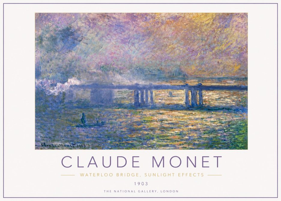 Monet Waterloo Bridge, Sunlight Effects No4 - Poster