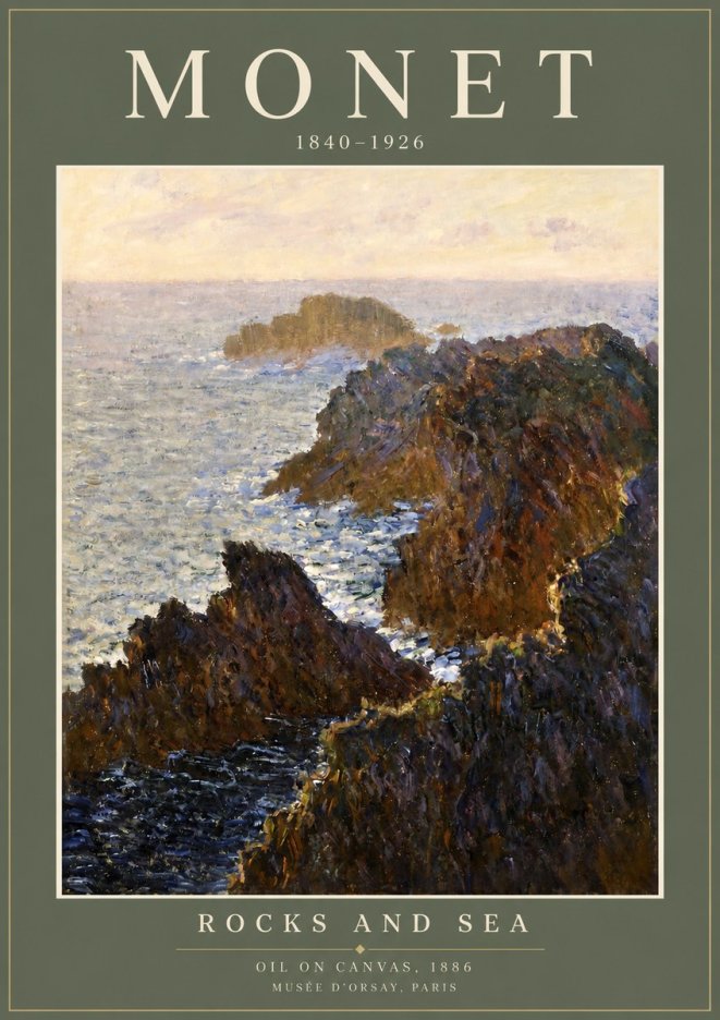 Monet Rocks and Sea No2 - Poster