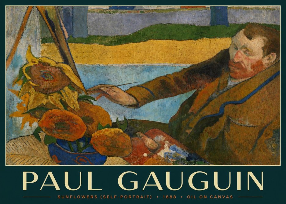 Paul Gauguin The Artist and His Sunflowers No4 - Poster