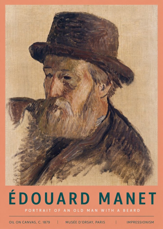 Édouard Manet Portrait of an Old Man with a Beard No3 - Poster