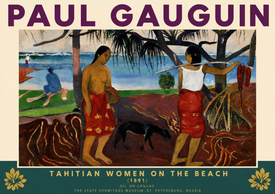 Paul Gauguin Tahitian Women on the Beach (1891) No6 - Poster