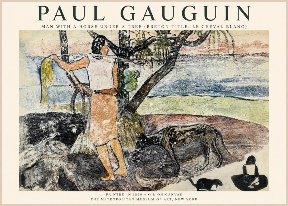 Paul Gauguin Woman with Dog (Te Faaturuma) No6 - Poster