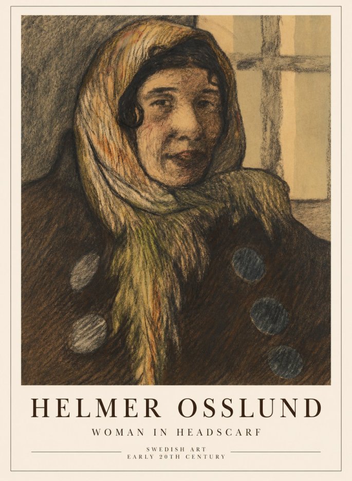 Helmer Osslund Portrait of a Woman No5 - Poster