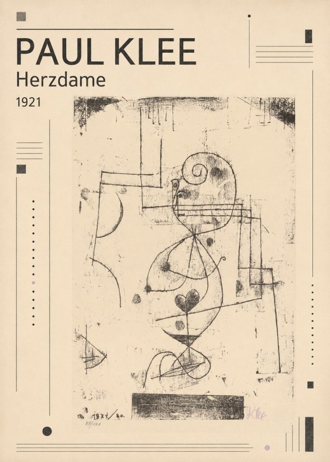 Paul Klee Herzdame No3 - Poster