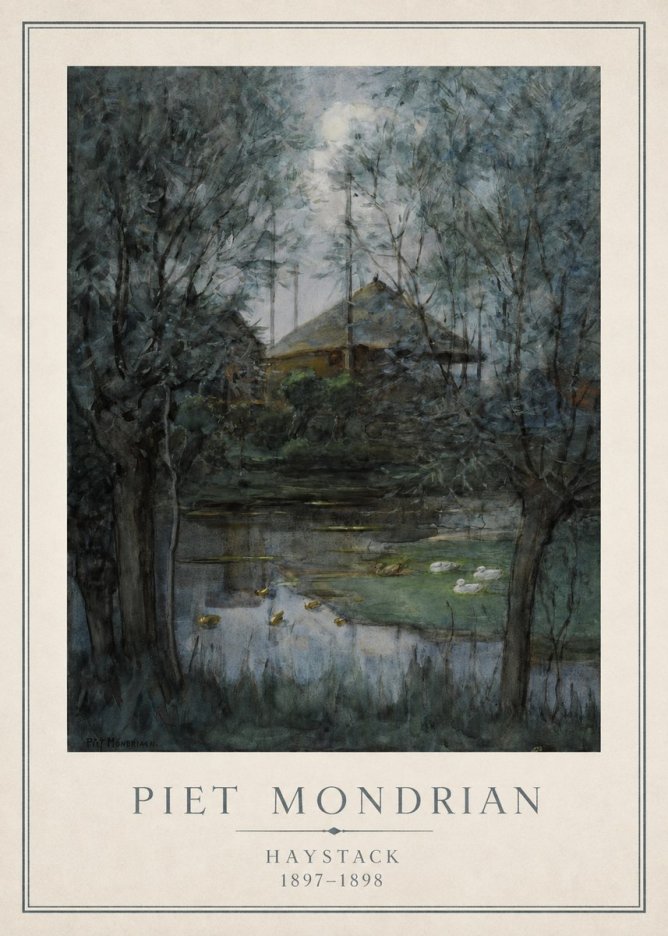 Piet Mondrian Haystack No1 - Poster