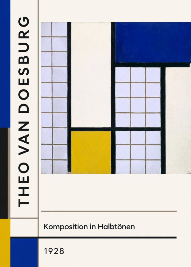 Theo van Doesburg Komposition in Halbtönen No2 - Poster