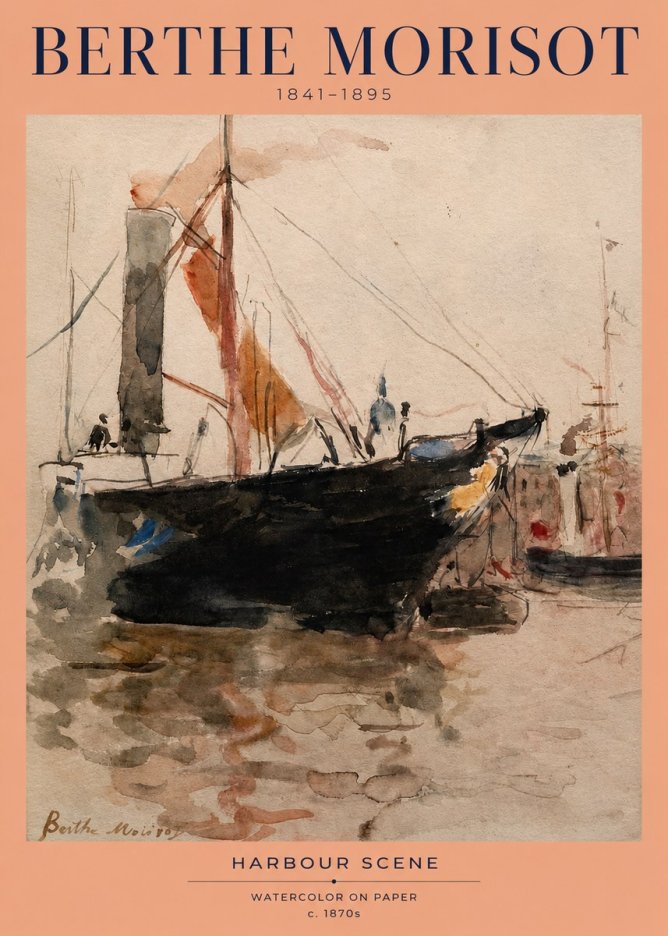Berthe Morisot Harbour Scene No2 - Poster