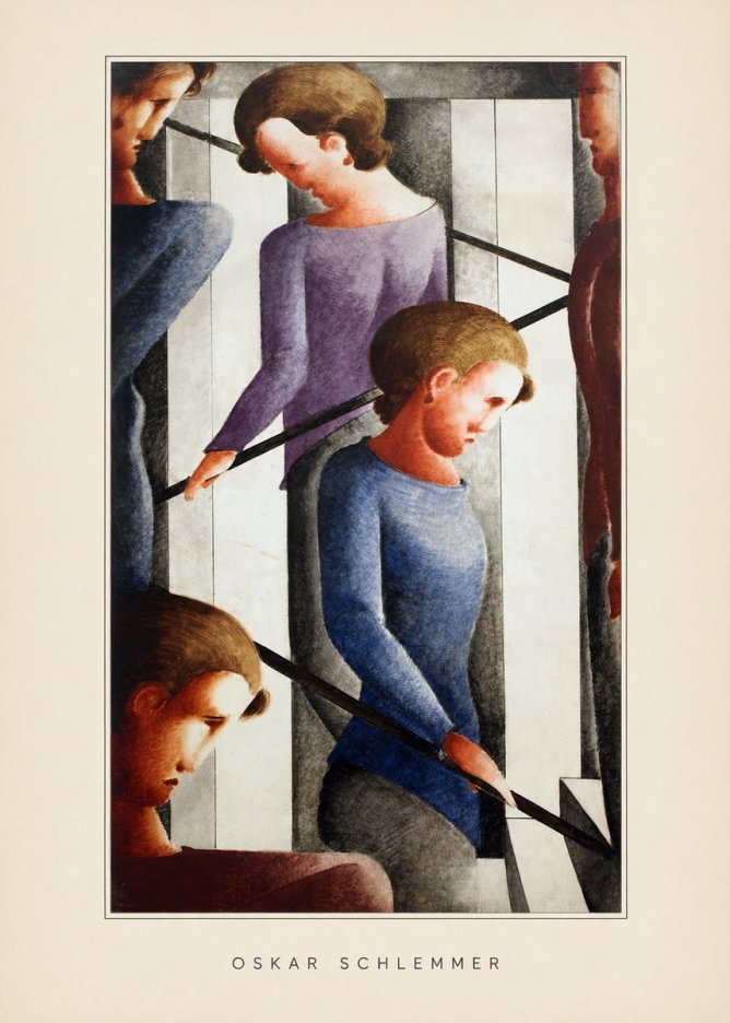 Oskar Schlemmer Staircase Figures I No4 - Poster