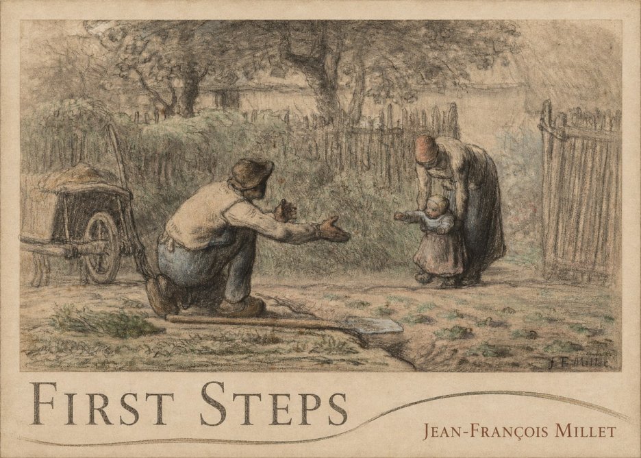 Jean-François Millet First Steps No3 - Poster