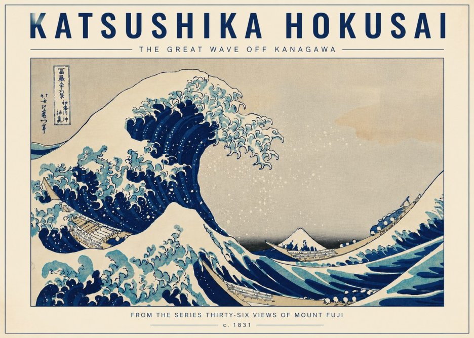 Katsushika Hokusai The Great Wave off Kanagawa I No5 - Poster