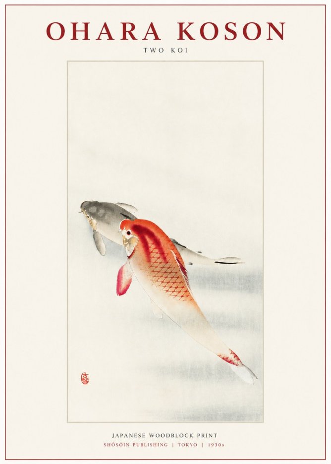Ohara Koson Two Koi II No3 - Poster