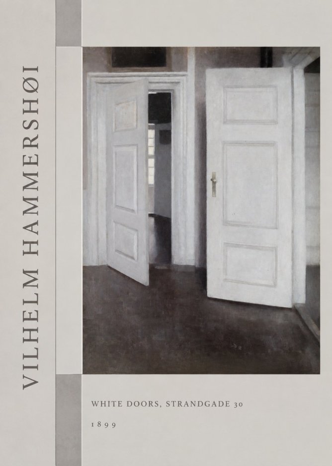 Vilhelm Hammershøi White Doors, Strandgade 30 No2 - Poster