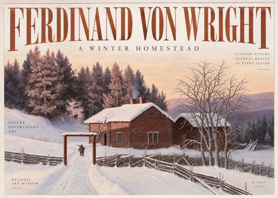 Ferdinand von Wright Winter at the Forest Edge No3 - Poster