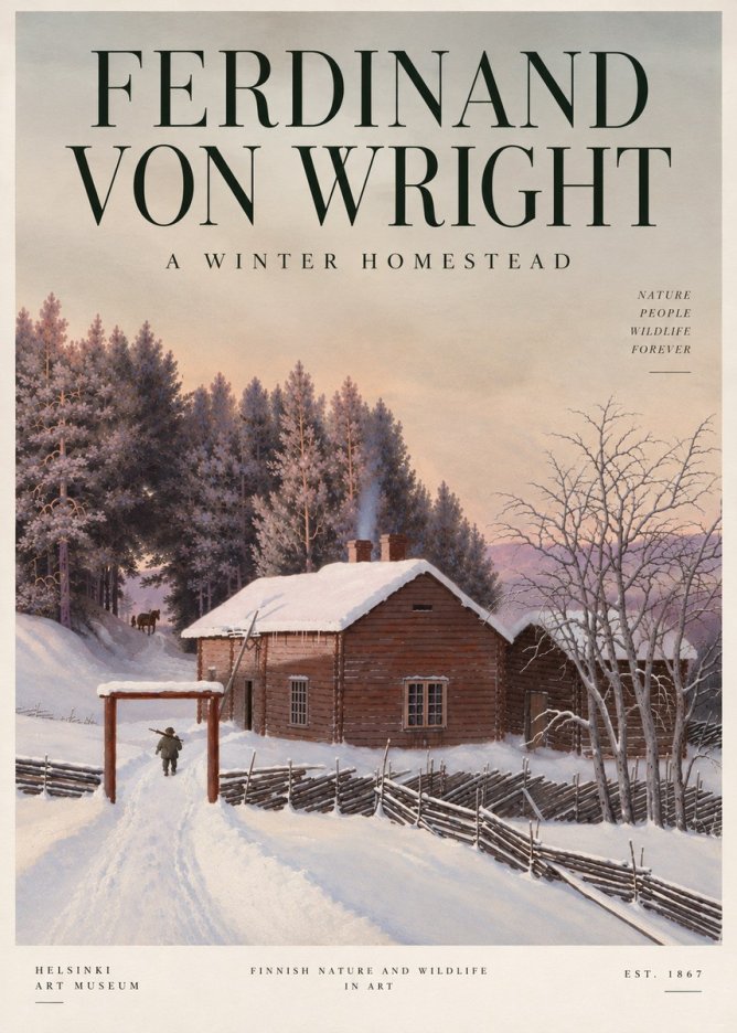 Ferdinand von Wright Winter at the Forest Edge No5 - Poster