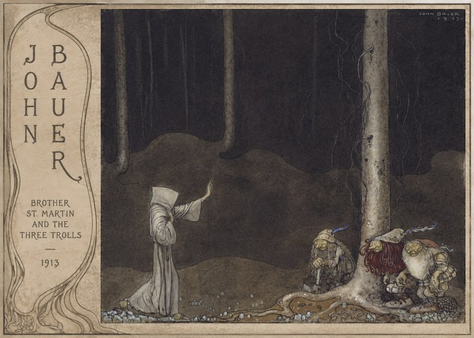 John Bauer Brother St. Martin and the Three Trolls No3 - Poster