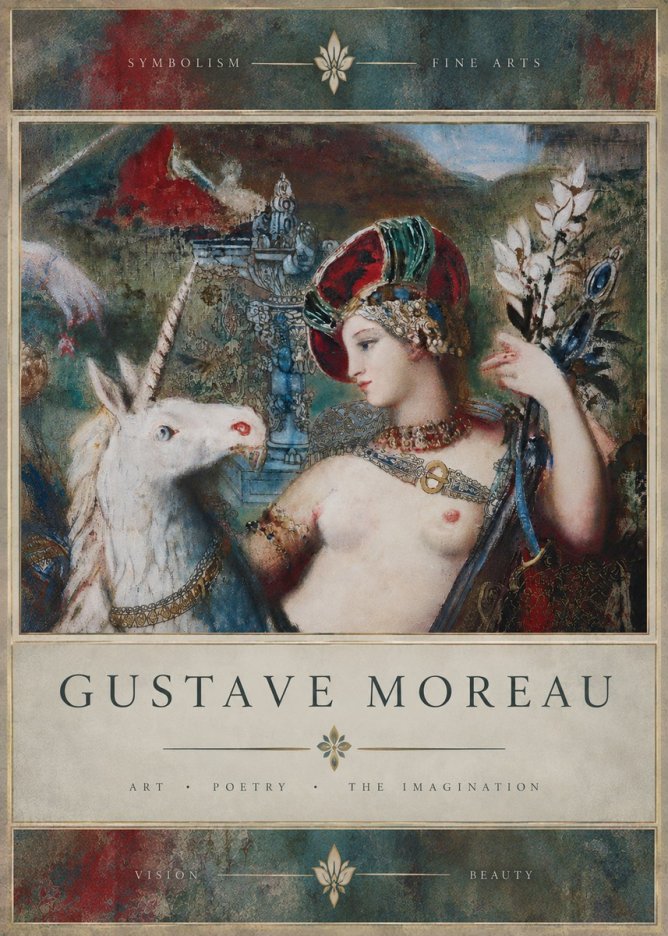 Gustave Moreau The Unicorns I No5 - Poster