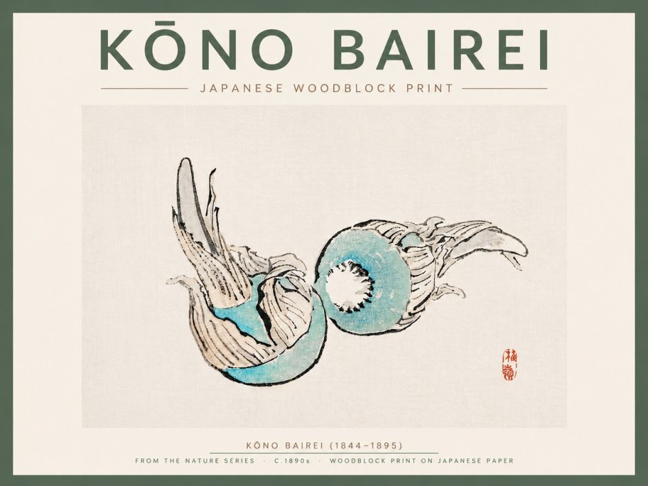 Kōno Bairei Abstract Botanical Forms No5 - Poster
