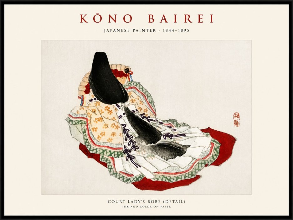 Kōno Bairei Court Lady's Robe (Detail) No1 - Poster